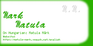 mark matula business card